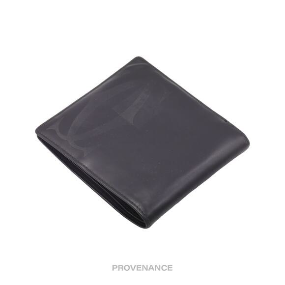 🔴 Cartier Logo Bifold Wallet - Black Leather - Picture 4 of 6